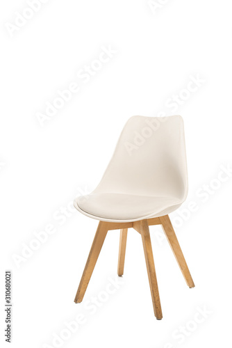 Fototapeta Naklejka Na Ścianę i Meble -  Modern beige chair isolated on white
