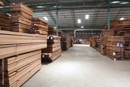 Wood factory workshop sawmill bangkirai production indonesia