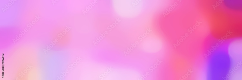 blurred bokeh horizontal background with plum, mulberry  and hot pink colors and space for text