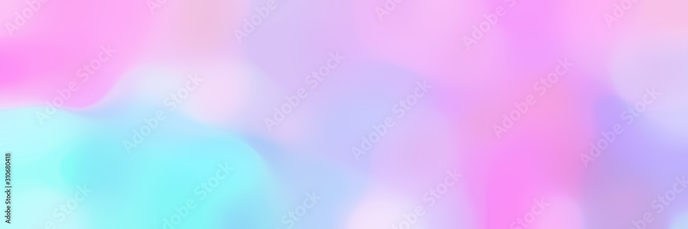 blurred bokeh horizontal background with lavender blue, thistle and pale turquoise colors space for text or image