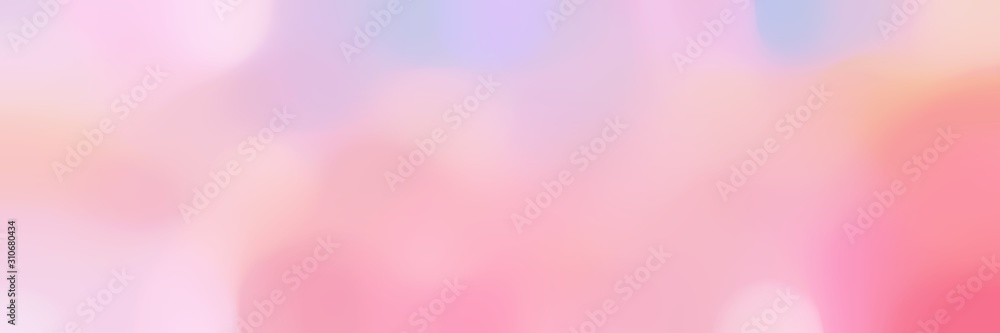 blurred bokeh horizontal background with pink, lavender and pastel magenta colors and free text space