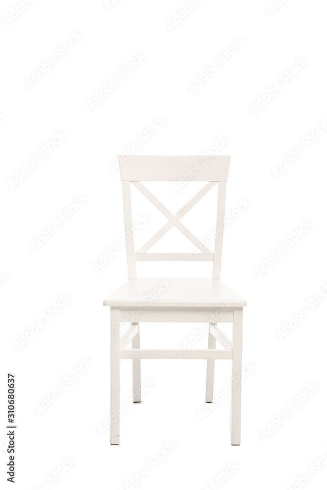 Modern white wooden chair isolated on white Modern white wooden chair isolated on white