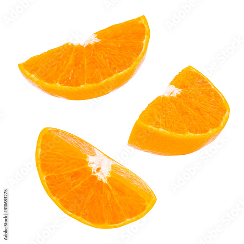 orange fruit fly Set on white background isolated .
