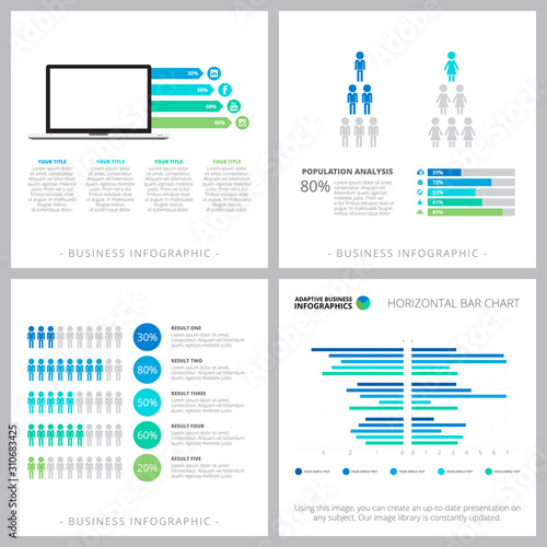 Creative graphs set for annual report, business project