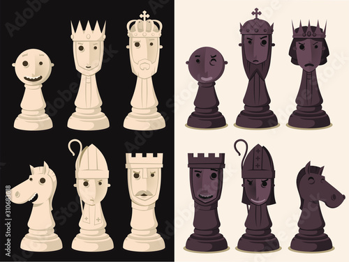 cartoon chess pieces