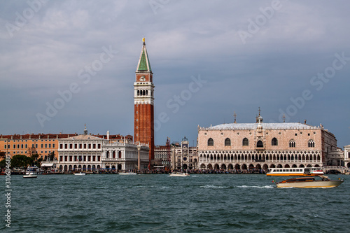 View of the Doge's Palace with a bell tower San Marco, Venice, Italy