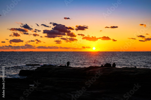 南紀白浜 千畳敷 夕暮れ