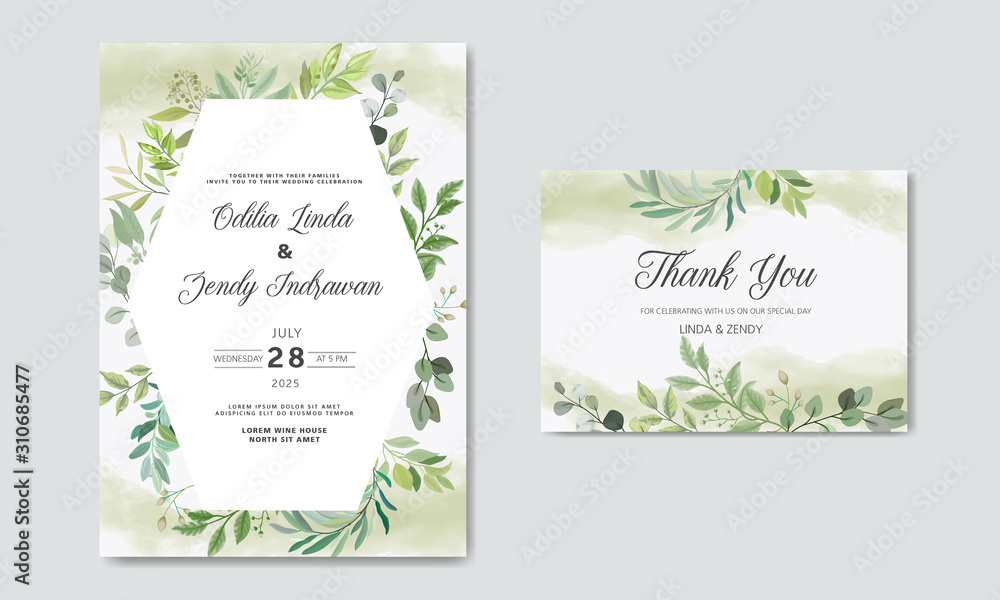 wedding invitation with luxury and beauty floral themes