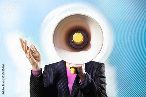 Businessman Using Megaphone