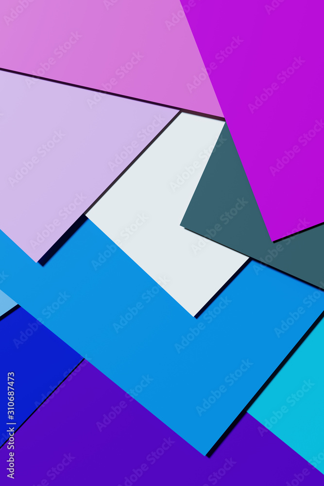 Sheets of paper with different colors lie on top of each other, 3D illustration Sheets of paper with different colors lie on top of each other, 3D illustration
