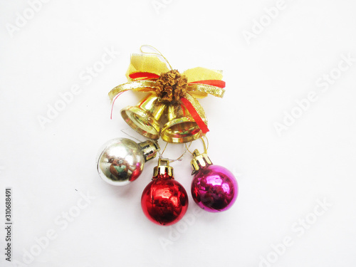 christmas bells, with christmas balls, for christmas decoration