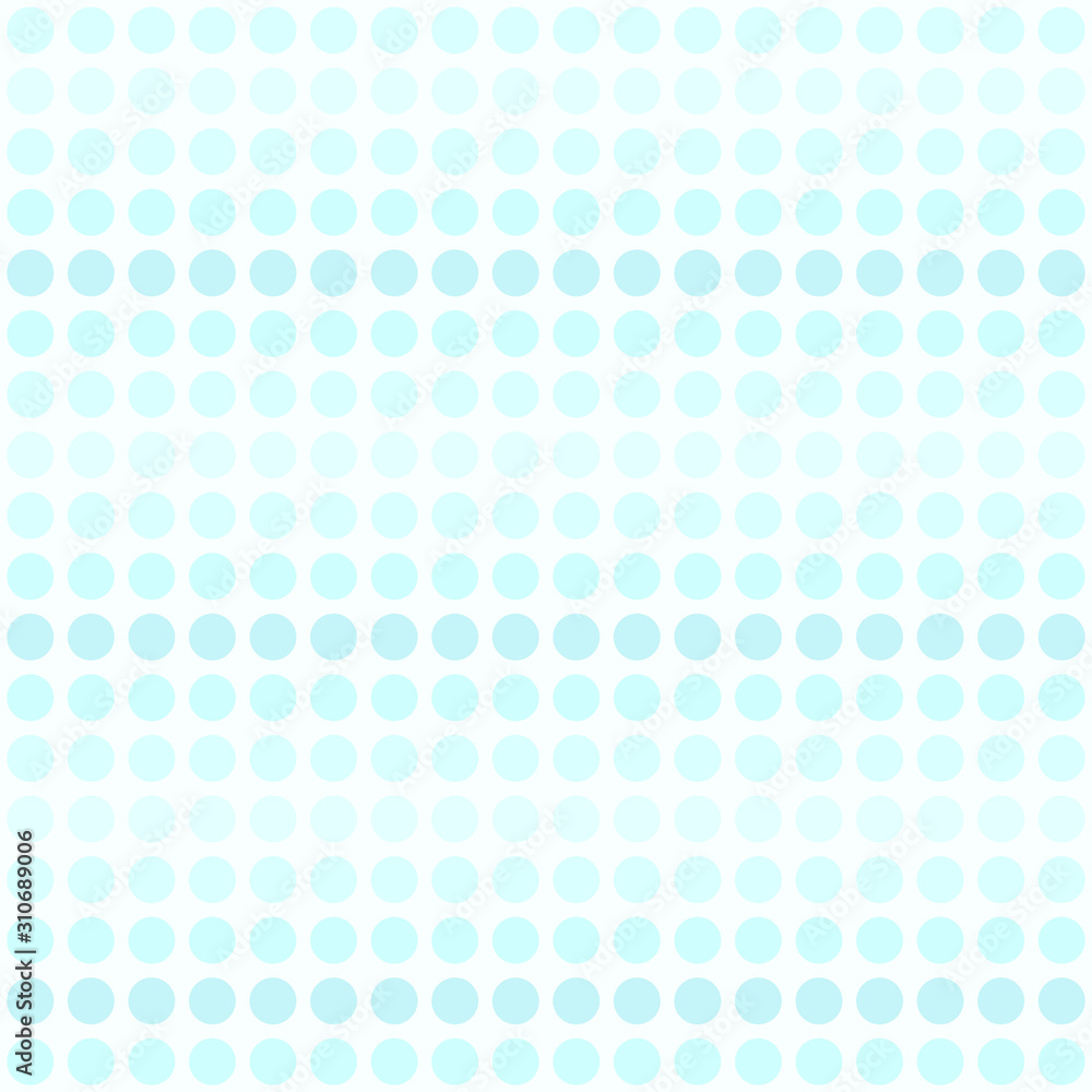Striped cyan polka dot pattern. Seamless vector background