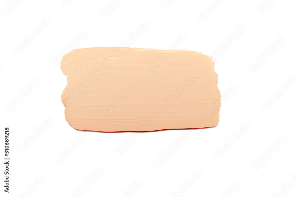 Foundation cream spot on white background close up. Liquid moisturizing facial cream, concealer smudges texture isolated illustration. Beauty cosmetic, makeup product, acrylic beige drop Foundation cream spot on white background close up. Liquid moisturizing facial cream, concealer smudges texture isolated illustration. Beauty cosmetic, makeup product, acrylic beige drop