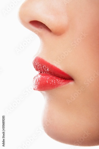 Woman With Red Lips