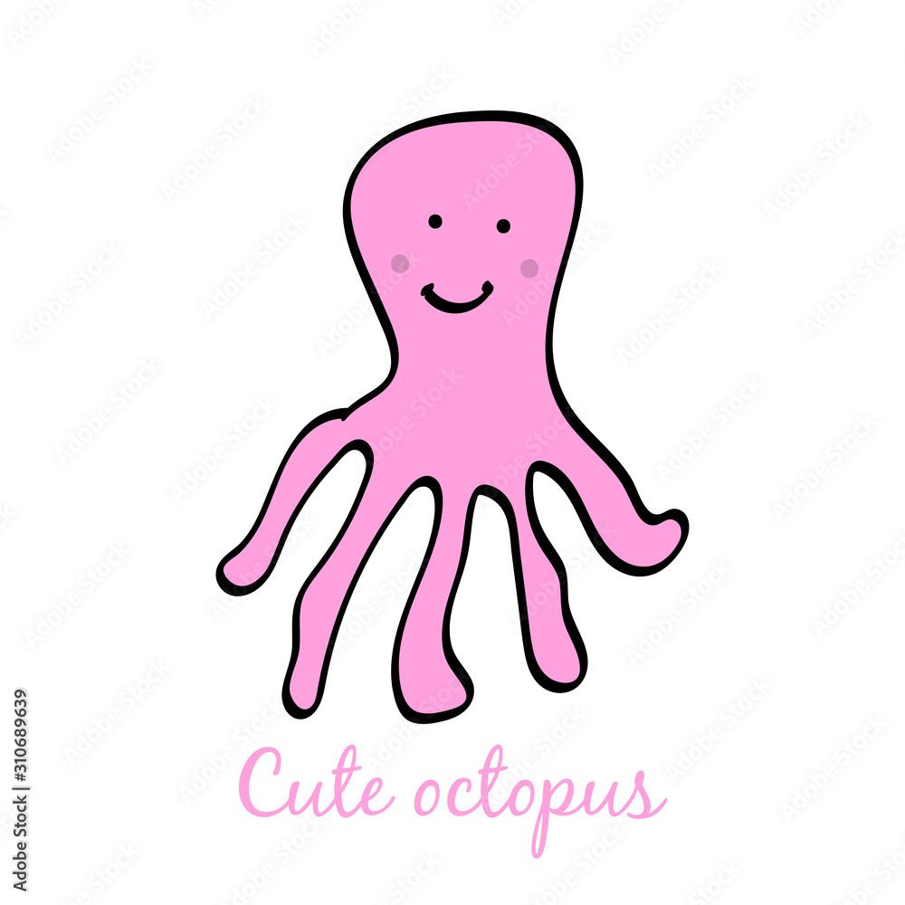 Sea animal. Card. Doodle vector Sea animal. Card. Doodle vector
