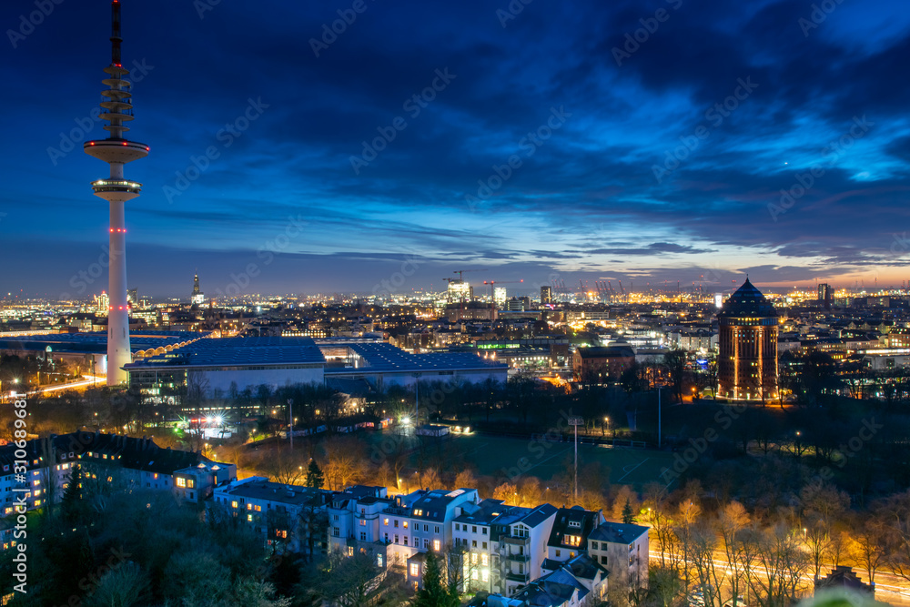 Obraz premium Hamburg at night.