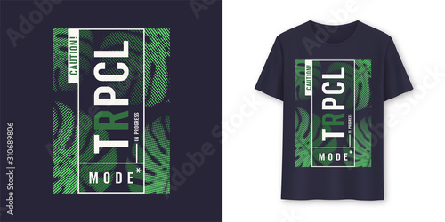 Tropical mode stylish graphic tee vector design, print