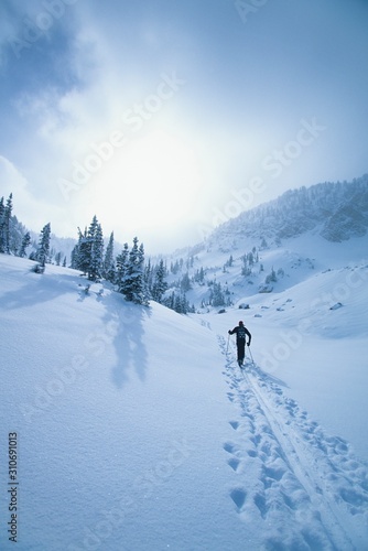 Skier Walking Through Snow © moodboard
