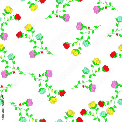 Wallpaper Mural abstract background with flowers. Seamless Pattern With Floral Motifs able to print for cloths, tablecloths, blanket, shirts, dresses, posters, papers. Torontodigital.ca