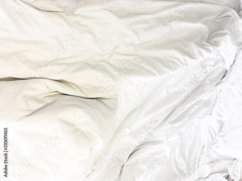 Close up of bedding sheets with copy-space