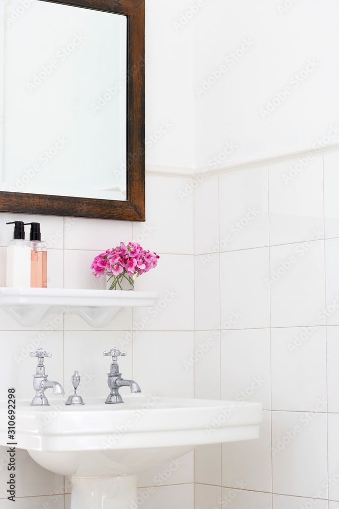 Fototapeta premium Pedestal Sink In Bathroom