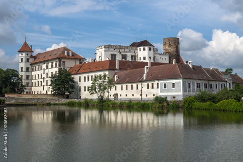 castle behind lake