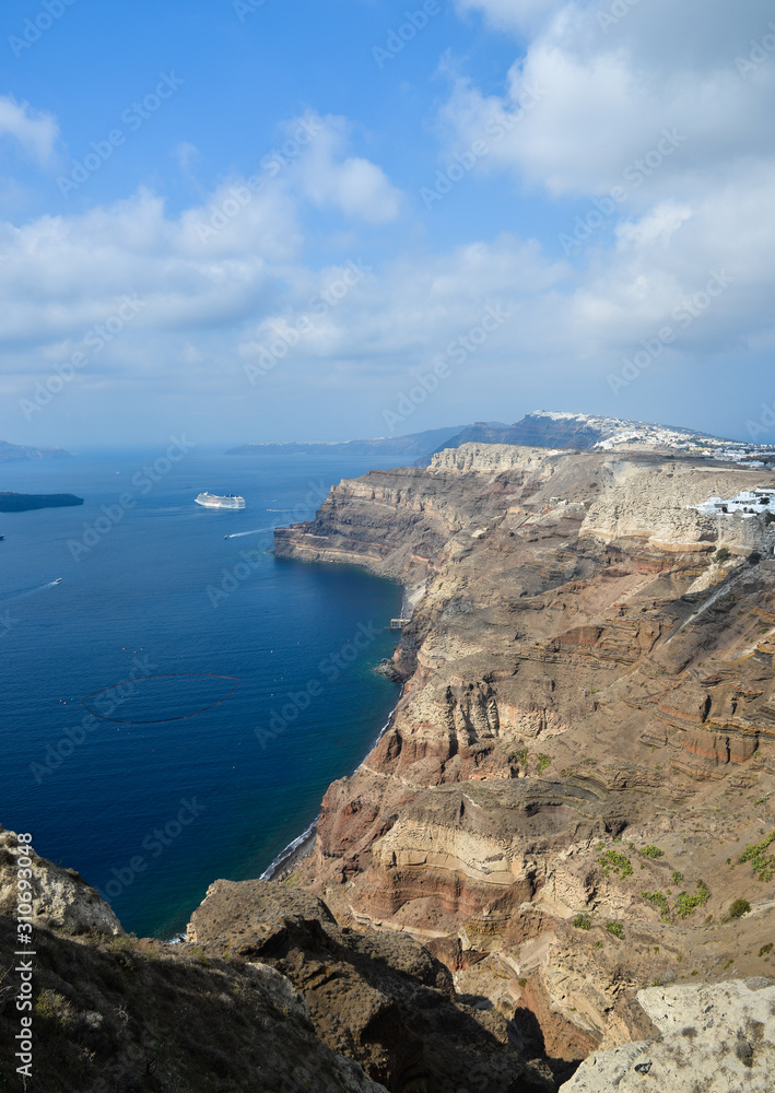 Beautiful seascape on Santorini island