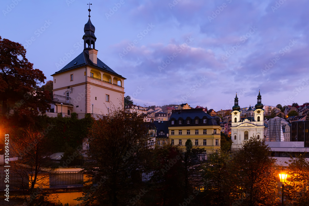 Karlovy Vary at twilight