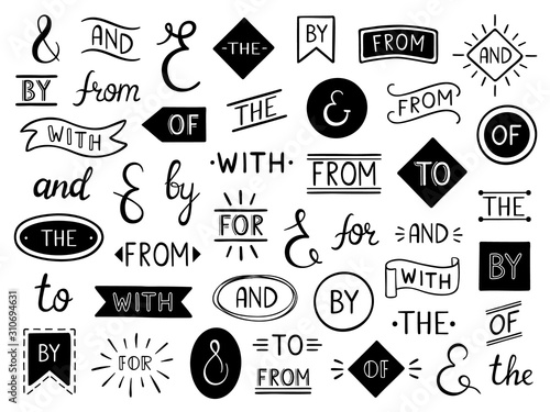 Tablou canvas Vintage lettering ampersand and catchwords