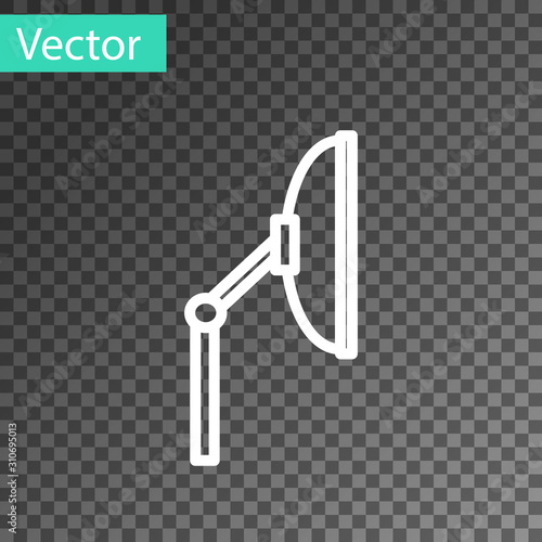 White line Windscreen wiper icon isolated on transparent background. Vector Illustration