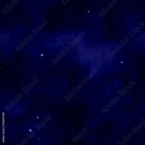 Galaxy seamless background texture. Colors  violet  purple   midnight blue  indigo  blue violet  denim.