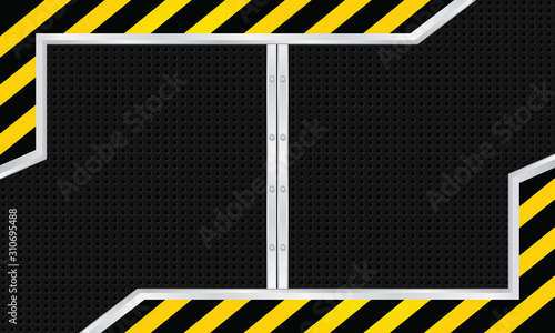Illustration vector graphic of futuristic construction background with double gate