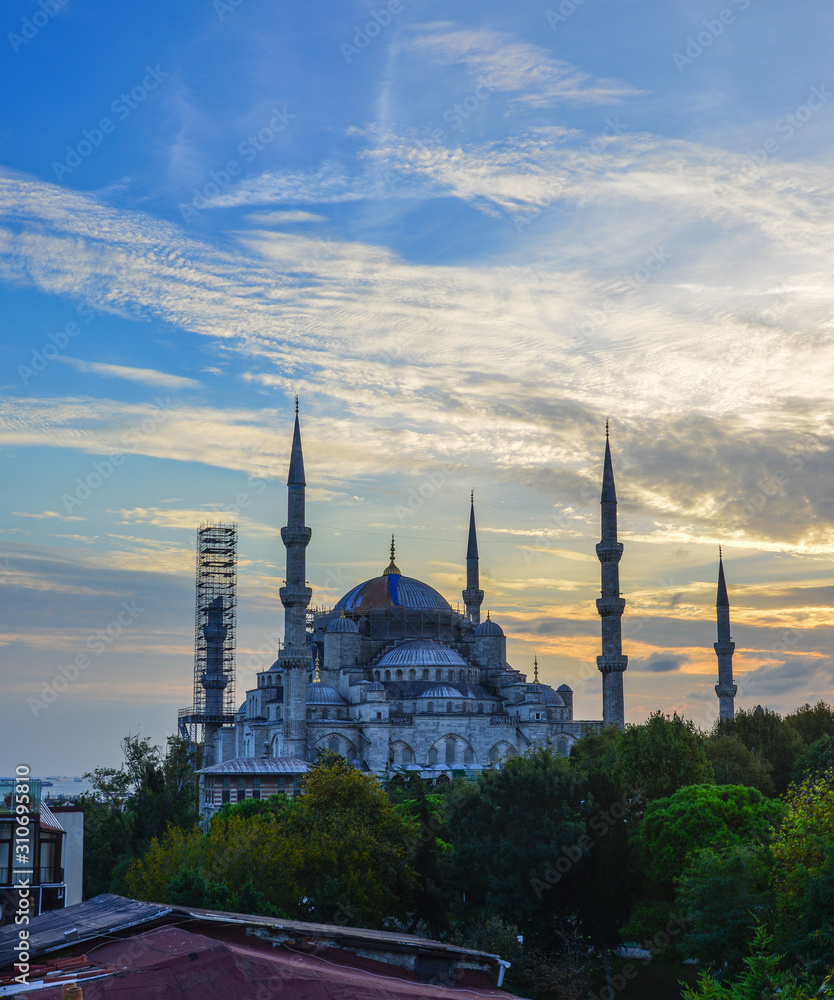Famous Blue Mosque at twilight