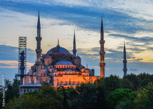 Famous Blue Mosque at twilight