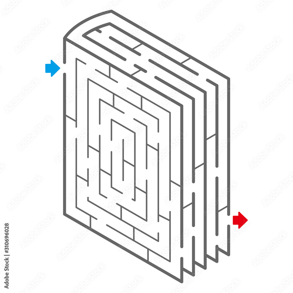 本のアイソメトリック迷路 塗り絵 Stock Vector Adobe Stock 本のアイソメトリック迷路 塗り絵 Stock Vector Adobe Stock