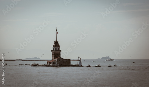 Maiden tower on an island in the Bosphorus Strait