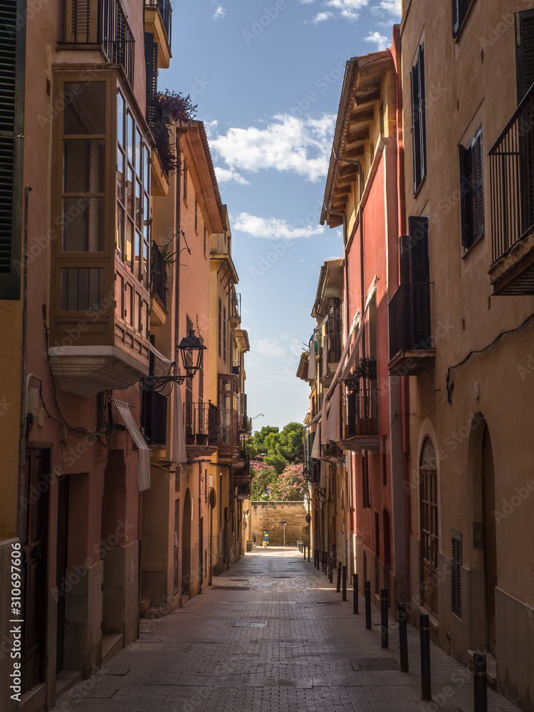 narrow street in palma mallorca
