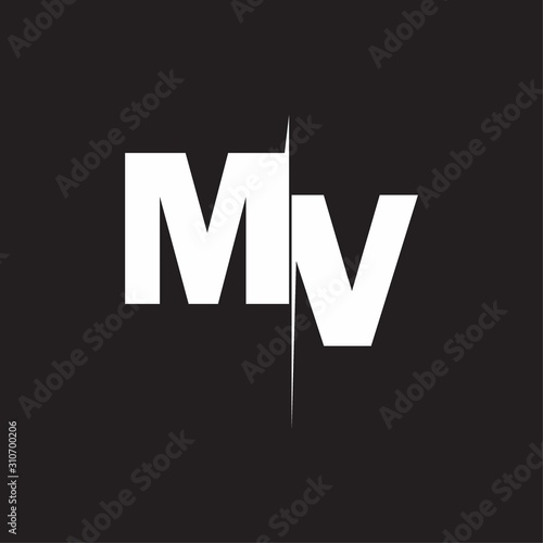 MV Logo Letters black background photo