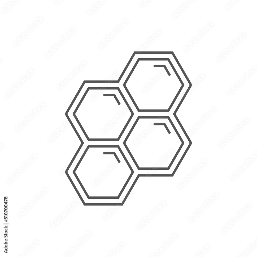 Honeycombs vector line icon on white background. Honeycombs icon symbol for mobile concept. And web apps design. EPS 10