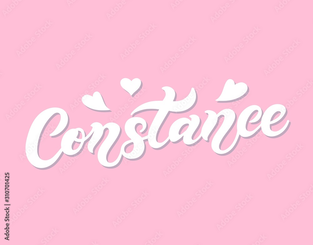 Constance. Woman's name. Hand drawn lettering. Vector illustration. Best for Birthday banner