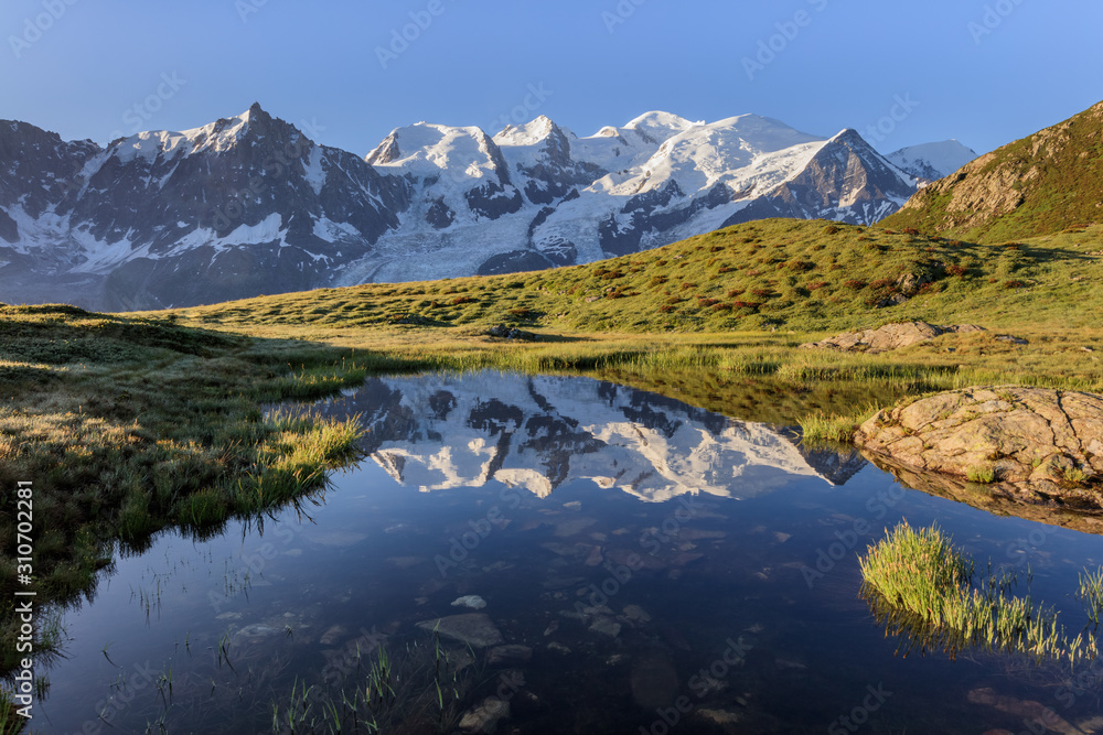 Mont Blanc massif in the French Alps