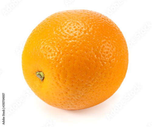 single orange fruit isolated on white background. healthy food.