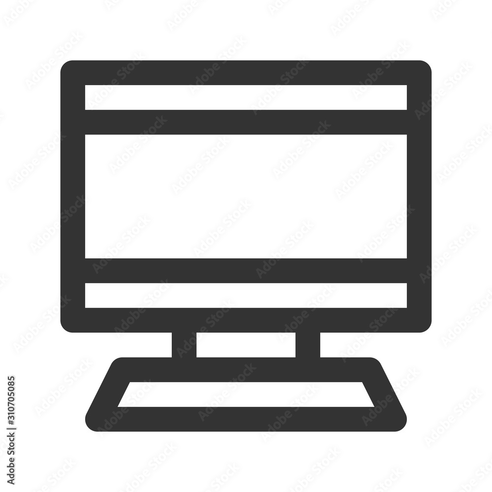 Icon computer in line style. vector illustration and editable stroke. Isolated on white background. Icon computer in line style. vector illustration and editable stroke. Isolated on white background.