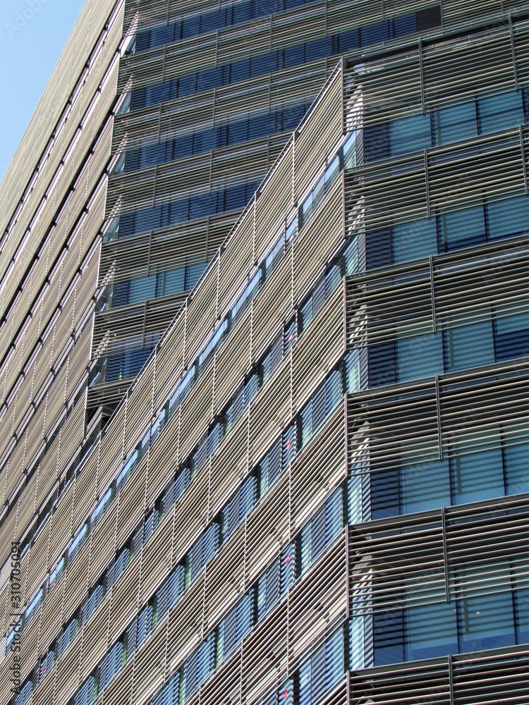 Fototapeta premium Modern buildings makes of European Capitals one of the most futuristic cities in arquitecture. the shapes and patterns are astonishing and skylines are extremely colourful and beautiful 