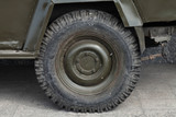 Close-up photo of military car wheel