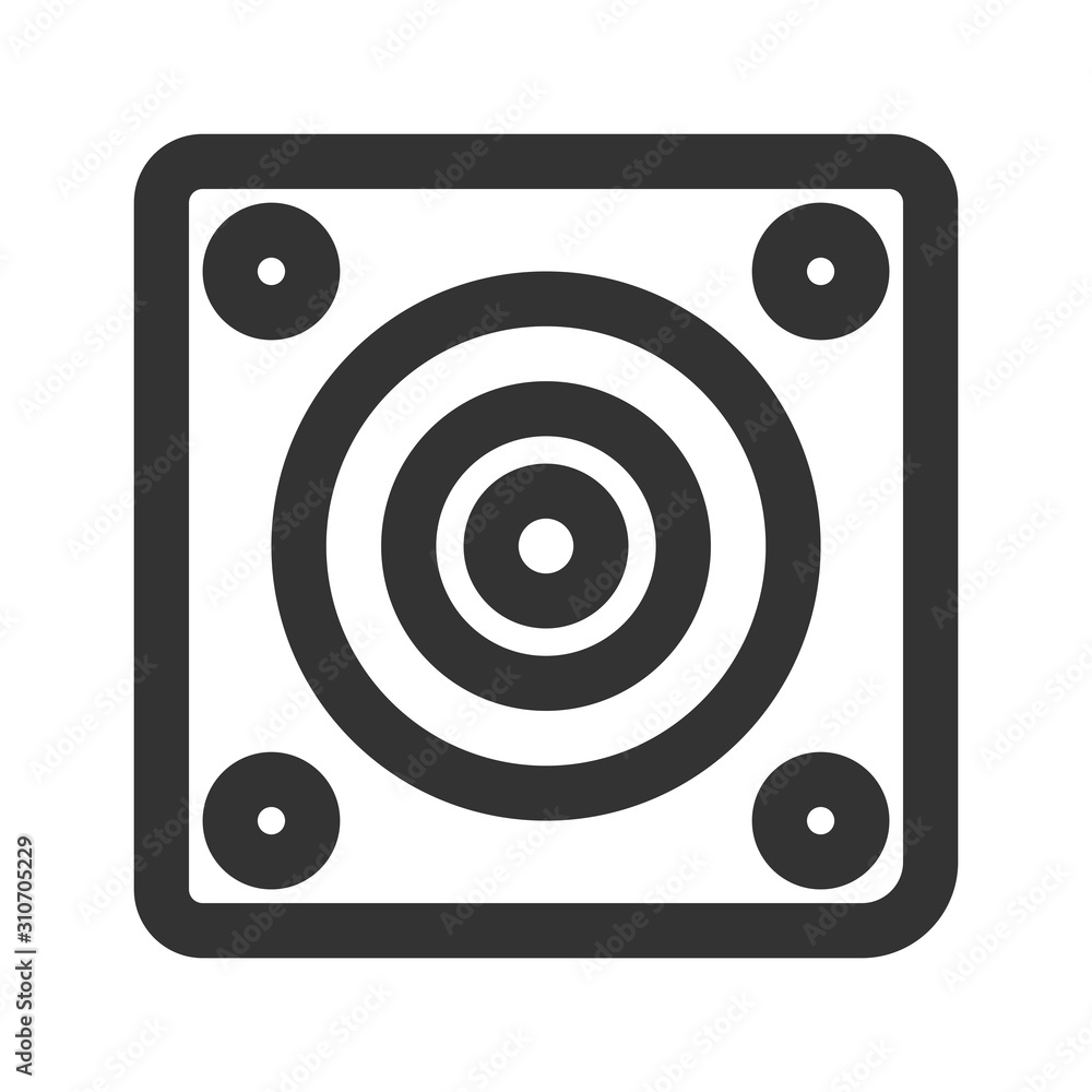 Icon speaker in line style. vector illustration and editable stroke. Isolated on white background. Icon speaker in line style. vector illustration and editable stroke. Isolated on white background.