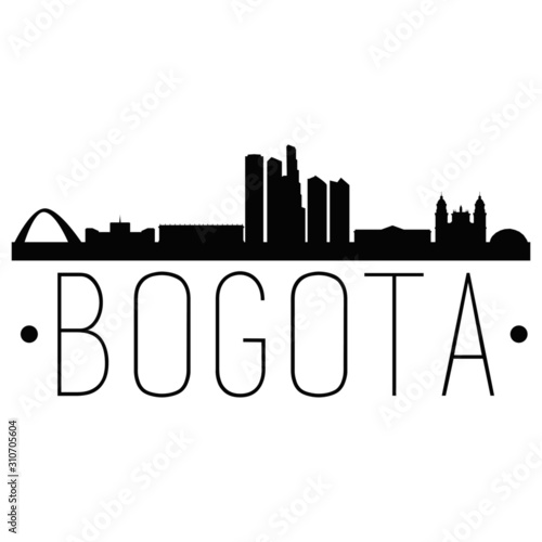 Bogota Colombia. City Skyline. Silhouette City. Design Vector. Famous Monuments.
