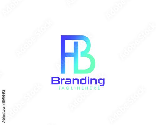nitial Combinaison HB H and B Logo design template full vector