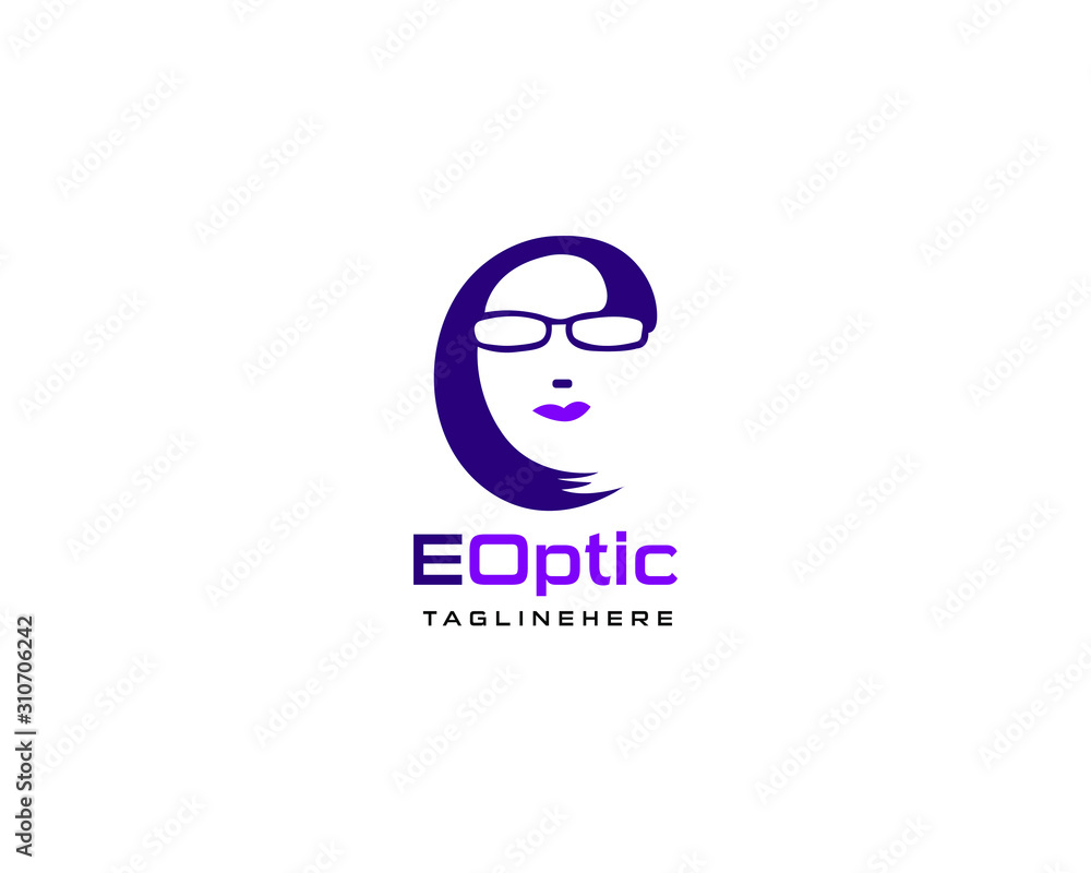 Initial letter E Optic Elegant logo design template full Vector