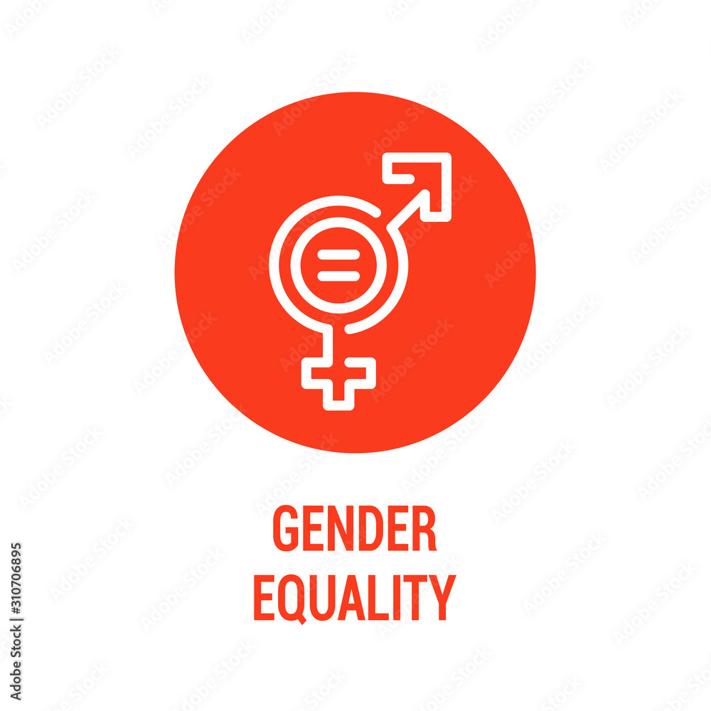 Gender equality color icon. Women's rights. Corporate social  responsibility. Sustainable Development Goals. SDG color sign. Pictogram  for ad, web, mobile app. UI UX design element. Editable stroke Stock Vector  | Adobe Stock